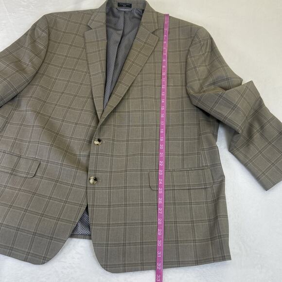 Shaquille O’Neal XLG Beige Plaid Suit Coat Blazer Jacket Size 50R Charity FS - Picture 4 of 7
